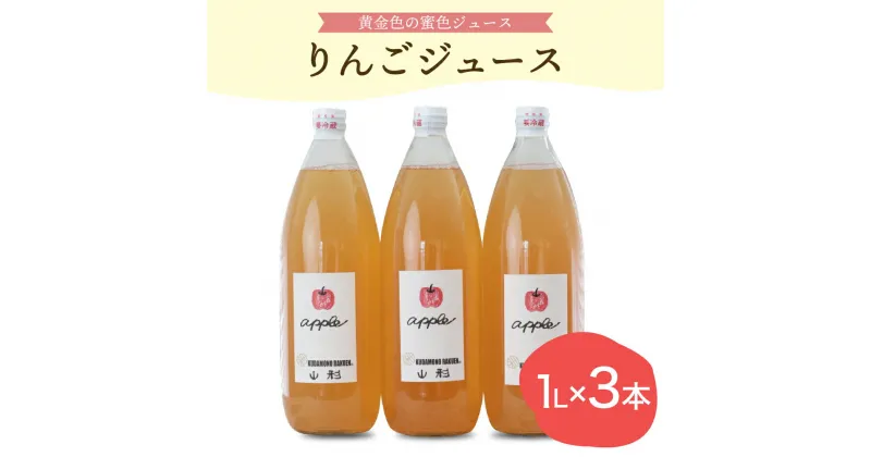 【ふるさと納税】手絞り りんごジュース セット (1L×3本) 保存料不使用 無水 ストレートジュース ストレート 林檎 リンゴ 果物 フルーツ 贈り物 ギフト 贈答 プレゼント 手土産 山形県 河北町