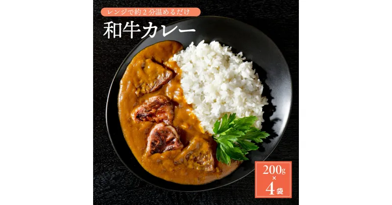 【ふるさと納税】 山形 和牛 カレー　200g ×4袋 セット 簡単 便利 ♪ 電子レンジ で 約 2分 温める だけ！