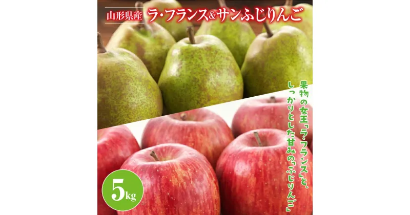 【ふるさと納税】 ≪先行予約≫2024年 山形県産 ラ・フランス サンふじりんご 詰合せ 5kg 2024年11月中旬から順次発送 洋梨 ラフランス 林檎 りんご リンゴ 秋果実 果物 くだもの フルーツ 自宅用 産地直送 期間限定 山形県 西川町 月山 FYN9-384