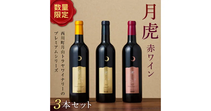 【ふるさと納税】【数量限定】月山トラヤワイナリー 月虎 赤ワイン3本セット 山形県 西川町 FYN9-750