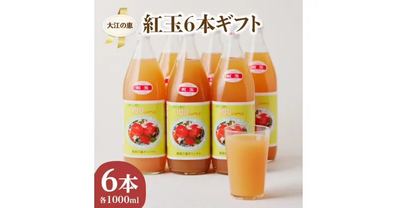 【ふるさと納税】大江の恵 昔なつかしのすっきり紅玉6本ギフト(各1000ml) 飲料類 果汁飲料 果汁100% りんご ジュース 林檎 リンゴ アップル