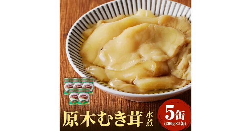 【ふるさと納税】大江町柳川産 原木むき茸水煮200g×5缶(固形量）