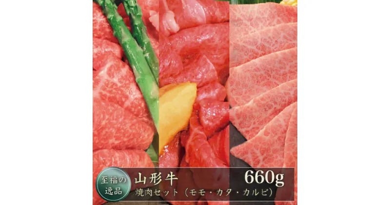 【ふるさと納税】「至福の逸品」山形牛　焼肉セット（モモ・カタ・カルビ）660g　山形県真室川町