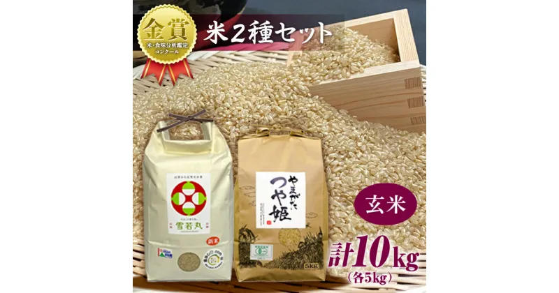 【ふるさと納税】【令和6年産】米・食味分析鑑定コンクール金賞受賞生産者が作る つや姫・雪若丸 山形ブランド食べ比べセット【玄米】 F21B-137