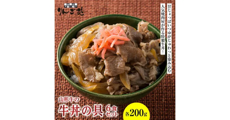 【ふるさと納税】《りんご苑》山形牛の牛丼の具 6食セット F20B-270