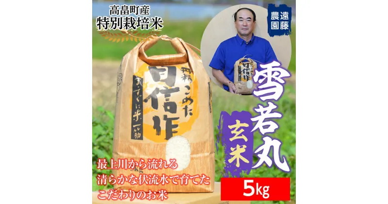 【ふるさと納税】【遠藤農園】令和6年度 山形県高畠町産 特別栽培米 雪若丸 玄米 5kg(1袋) 米 お米 おこめ ごはん ブランド米 産地直送 農家直送 F21B-163