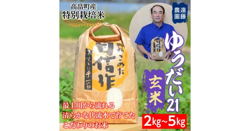 【ふるさと納税】【遠藤農園】令和6年度 山形県高畠町産 特別栽培米 ゆうだい21 玄米 2kg(1袋) 米 お米 おこめ ごはん ブランド米 産地直送 農家直送 F21B-171