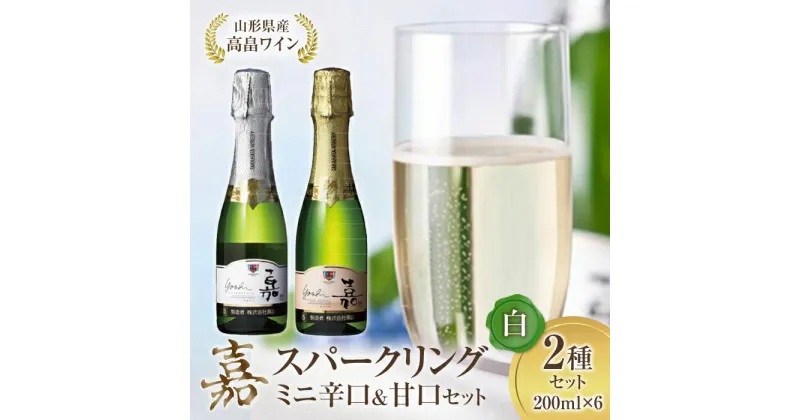 【ふるさと納税】ミニボトル 嘉スパークリングワイン 辛口&甘口セット200ml×6本 F20B-578