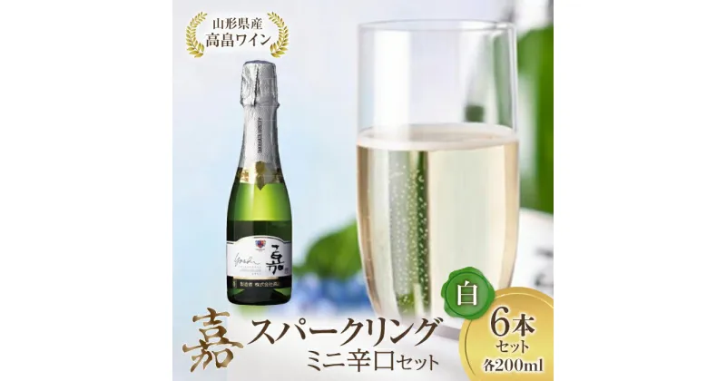 【ふるさと納税】ミニボトル 嘉スパークリングワイン 辛口 200ml×6本セット F20B-687