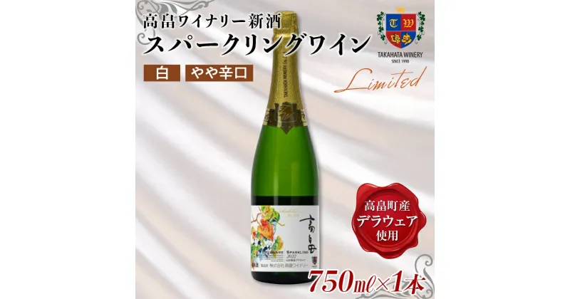 【ふるさと納税】高畠ワイナリー 新酒 2024 スパークリングワイン 750ml×1本 （2024年10月上旬より発送予定） 白ワイン やや辛口 デラウェア 山形県 高畠町 F20B-639