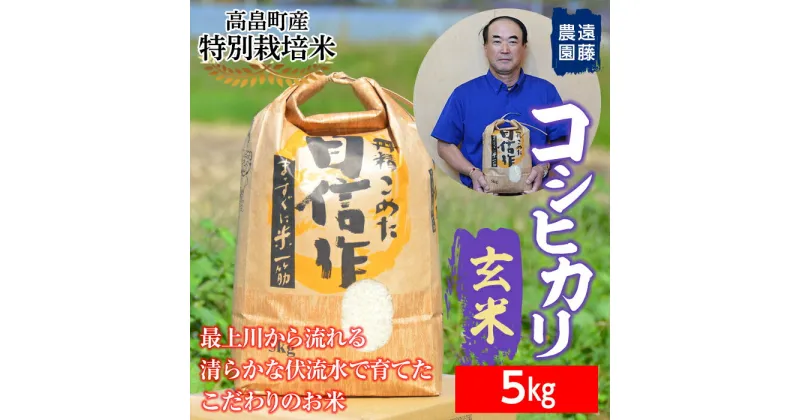 【ふるさと納税】 【遠藤農園】令和6年度 山形県高畠町産 特別栽培米 コシヒカリ 玄米 5kg (1袋) 米 お米 おこめ ごはん ブランド米 産地直送 農家直送 F21B-167