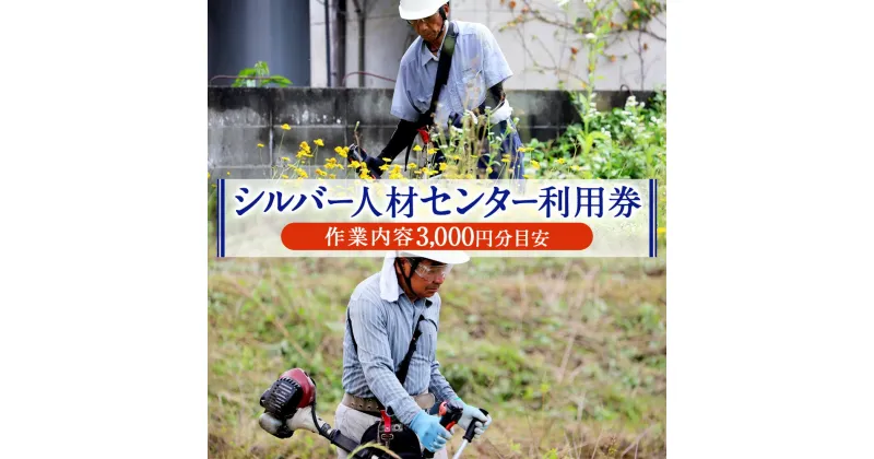 【ふるさと納税】シルバー人材センター利用券(作業内容3,000円分目安) 草刈り 除草 除雪 掃除 サービス 清掃 利用券 送料無料