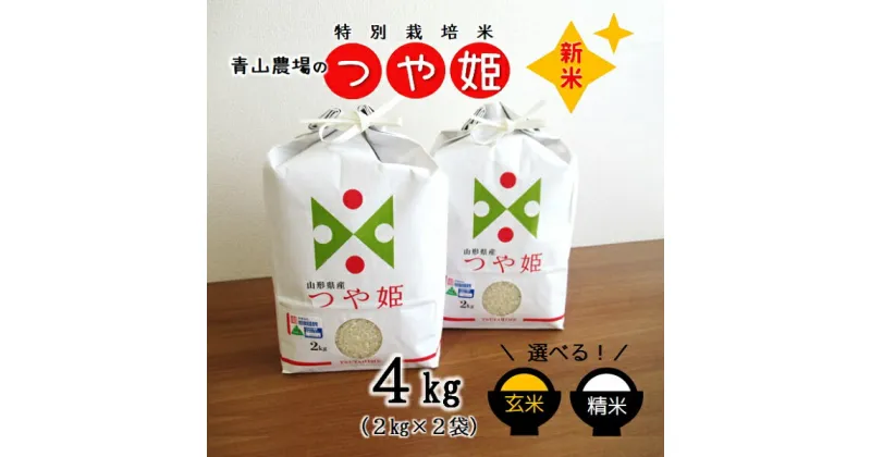 【ふるさと納税】青山農場の特別栽培米つや姫4kg（2kg×2袋）