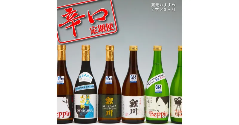 【ふるさと納税】 ＜11月中旬発送＞ 辛口の日本酒 3か月定期便　蔵元おすすめセット （入金期限：2024.10.25） ふるさと納税 日本酒 山形県 定期便