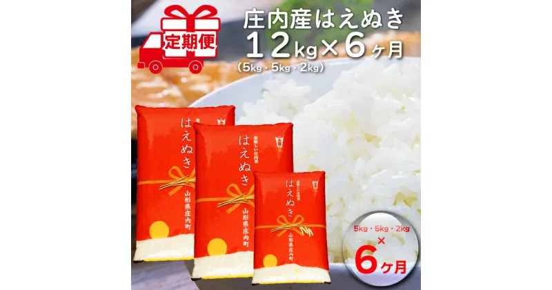 【ふるさと納税】＜12月中旬発送＞庄内米 6か月定期便！ はえぬき 12kg（ 入金期限：2024.11.25） ふるさと納税 米 定期便 山形県