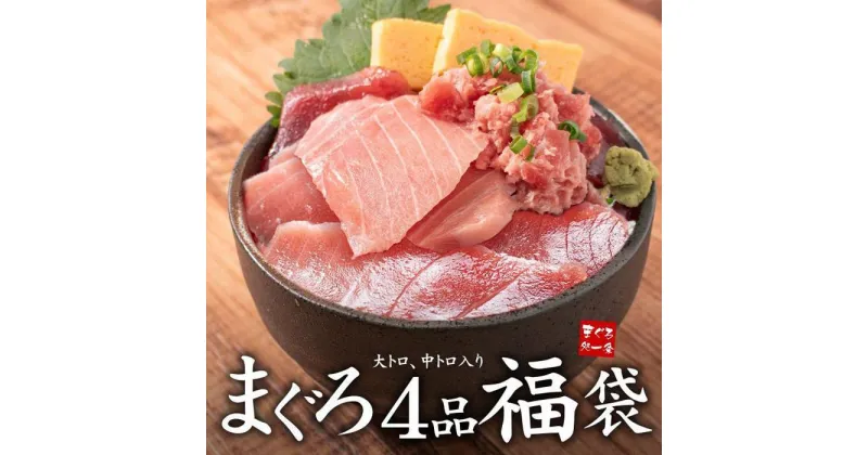 【ふるさと納税】まぐろ4品福袋　本マグロ大トロ＆中トロ、ネギトロ、づけ！海鮮丼や手巻き寿しに