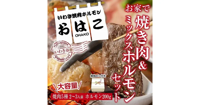 【ふるさと納税】ギフト用【無地熨斗】【味付き焼肉セット】＆【新鮮ホルモン】食べ比べセット！容量800g入り！