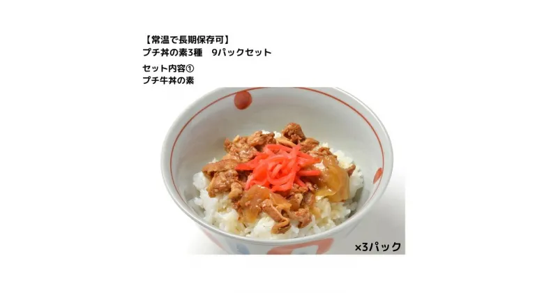 【ふるさと納税】【常温で長期保存可】 プチ丼の素3種 9パックセット | 食品 加工食品 人気 おすすめ 送料無料