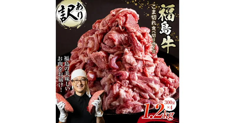 【ふるさと納税】＜訳あり＞限定 国産黒毛和牛 こま切れ食べ切りサイズ300g×4パック 合計1.2kg 小間切れ 牛肉 小分け お肉 F23R-551