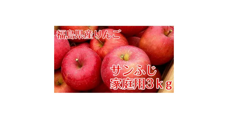 【ふるさと納税】【訳あり家庭用りんご】福島県のリンゴ　サンふじ3kg(8～12玉)　【1362082】