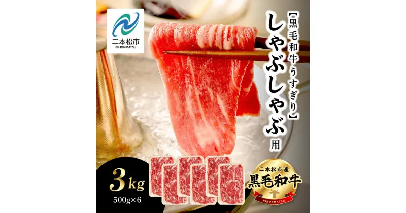 【ふるさと納税】 福島県二本松市産 黒毛和牛 うすぎり しゃぶしゃぶ用 3kg(500g×6パック) 肉 牛肉 牛 国産牛 赤身 黒毛 和牛 しゃぶしゃぶ 薄切り パック 小分け 人気 ランキング おすすめ ギフト 福島 ふくしま 送料無料 【コーシン】