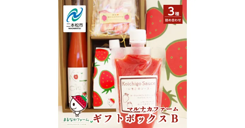 【ふるさと納税】 まるなかファーム ギフトボックスB いちご 酒 リキュール liqueur ソース source ドライいちご いちごソース 詰め合わせ セット 苺 イチゴ フルーツ 果物 おすすめ お中元 お歳暮 ギフト 二本松市 ふくしま 福島県 送料無料 【まるなかファーム】