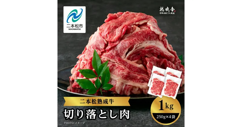 【ふるさと納税】 二本松熟成牛 切り落とし1kg（250g×4袋）小分け 牛肉 肉 切落し 薄切り 部位 お取り寄せ グルメ 牛丼 炒めものに ギフト プレゼント おすすめ お中元 お歳暮 ギフト 二本松市 ふくしま 福島県 送料無料 【エム牧場】