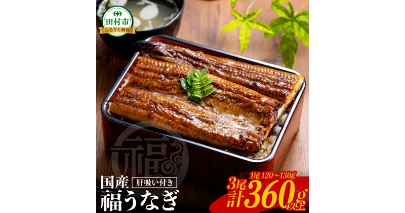 【ふるさと納税】 国産 福うなぎ 蒲焼 (120g～130g) 3尾 肝吸いセット 魚 養殖 ウナギ 鰻 肉厚 冷凍 ギフト 贈答 贈り物 福島県 田村市 ニューフロンティア