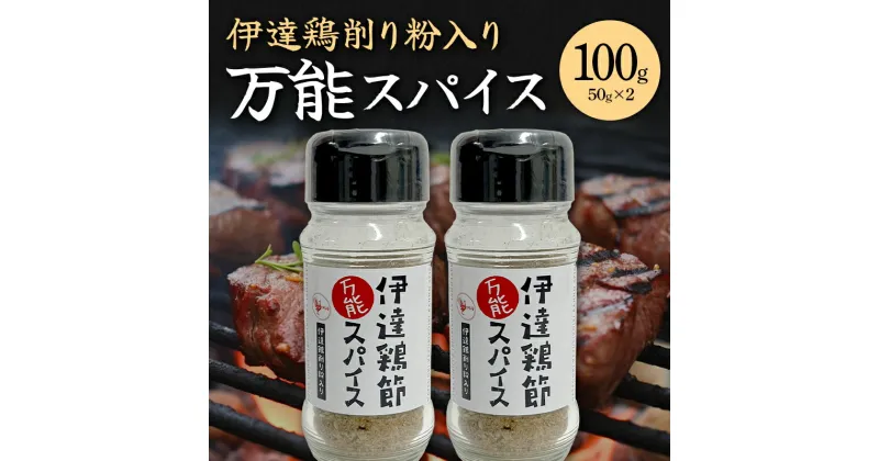 【ふるさと納税】福島県 伊達市産 伊達鶏削り粉入りスパイス 100g キャンプ アウトドア バーベキュー BBQ キャンプ飯 オリジナル 万能 調味料 スパイス ブレンド F20C-728