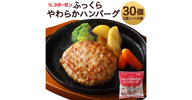 【ふるさと納税】ふっくらやわらかハンバーグ 合計30個 5個入り×6袋 ハンバーグ 惣菜 おかず 小分け スターゼン 冷凍 送料無料