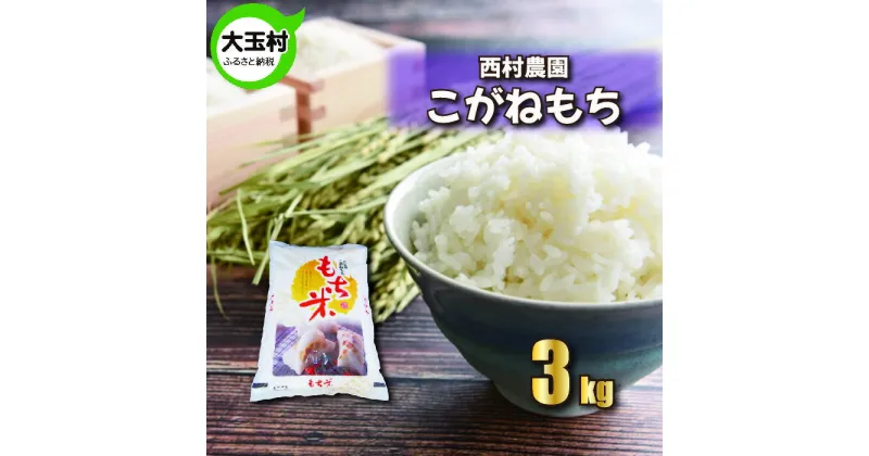 【ふるさと納税】 米 3kg 令和6年 こがねもち もち米 ｜ 精米 餅米 もちごめ 送料無料 西村農園 ｜nm-km03-R6