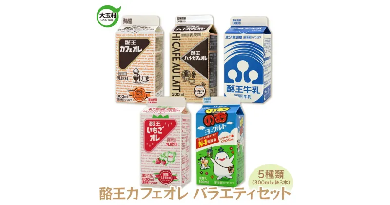 【ふるさと納税】 酪王カフェオレ バラエティ 15本セット 5種類 （300ml×各3本） カフェオレ セット バラエティ いちご ヨーグルト【01133】 酪王 詰め合わせ 牛乳 生乳 ミルク のむヨーグルト コーヒー 珈琲 ご当地 乳飲料 飲み比べ