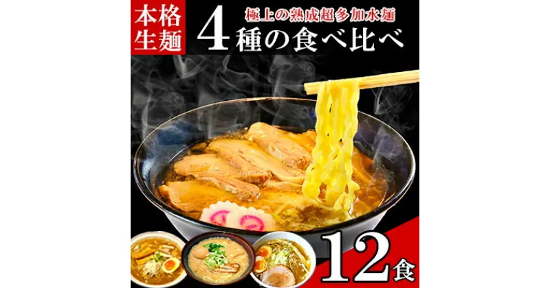 【ふるさと納税】只見生らーめん 12食 【4種の食べ比べスープ付】 ラーメン 本格 生麺 太麺 熟成多加水麺 ご当地ラーメン