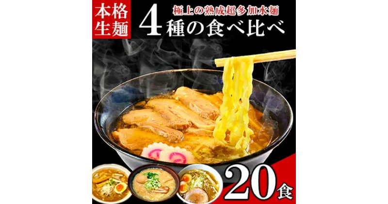 【ふるさと納税】只見生らーめん 20食 【4種の食べ比べスープ付】 ラーメン 本格 生麺 太麺 熟成多加水麺 ご当地ラーメン