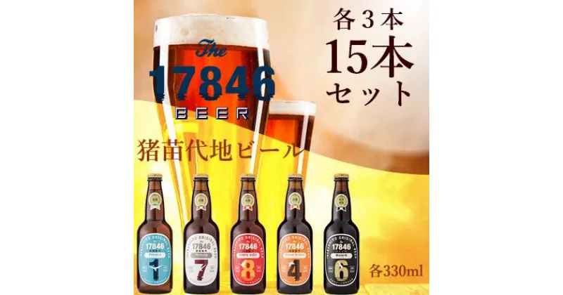 【ふるさと納税】猪苗代地ビール THE17846BEER 330ml 5種類3セット　【 クラフトビール お酒 酒 地ビール ビール 飲み比べセット セット 】