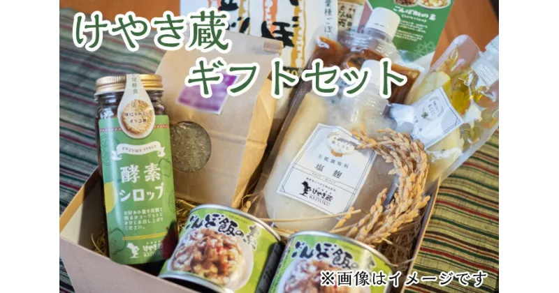 【ふるさと納税】49-B　けやき蔵 ギフトセット ｜ 醤油 こうじ 塩麹 バジル ごんぼ茶 ごぼう 酵素シロップ