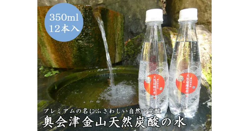 【ふるさと納税】奥会津金山天然炭酸の水（350mlペットボトル）12本　福島県　金山町　炭酸水　天然　350ml　ペットボトル　微炭酸　軟水　天然炭酸水