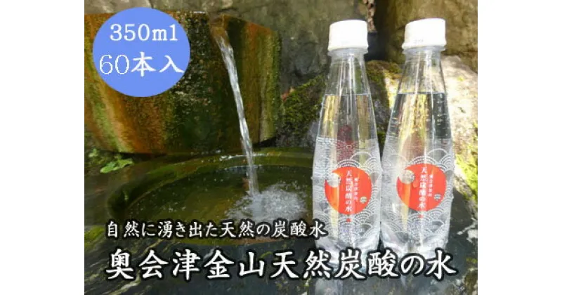 【ふるさと納税】奥会津金山天然炭酸の水（350mlペットボトル）60本　福島県　金山町　炭酸水　天然　350ml　ペットボトル　微炭酸　軟水　天然炭酸水