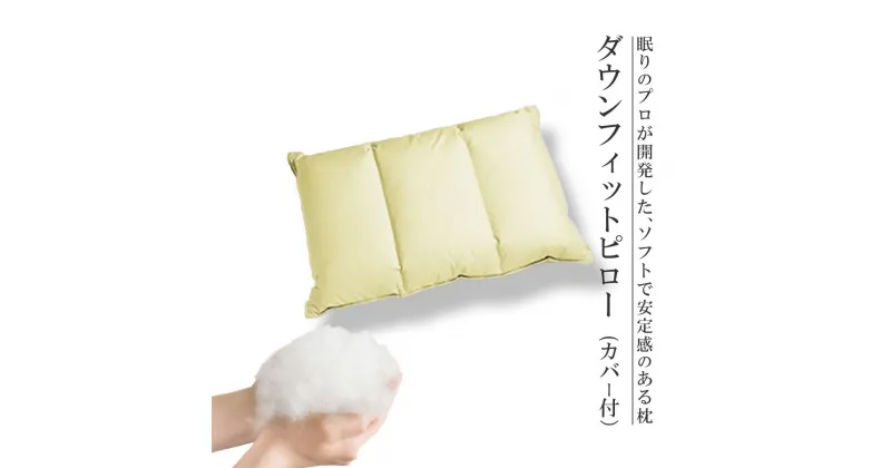 【ふるさと納税】眠りのプロが開発した、ソフトで安定感のある枕　　ダウンフィットピロー(カバー付)【07461-0088】羽毛 クッション 枕 まくら 抗菌防臭・防ダニ加工 うもう 老舗 ふとん屋 福島県 西郷村