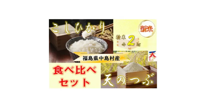 【ふるさと納税】【令和6年産新米/先行予約】【食べ比べ】中島村産『コシヒカリ』『天のつぶ』(精米) 各2kg【1542545】