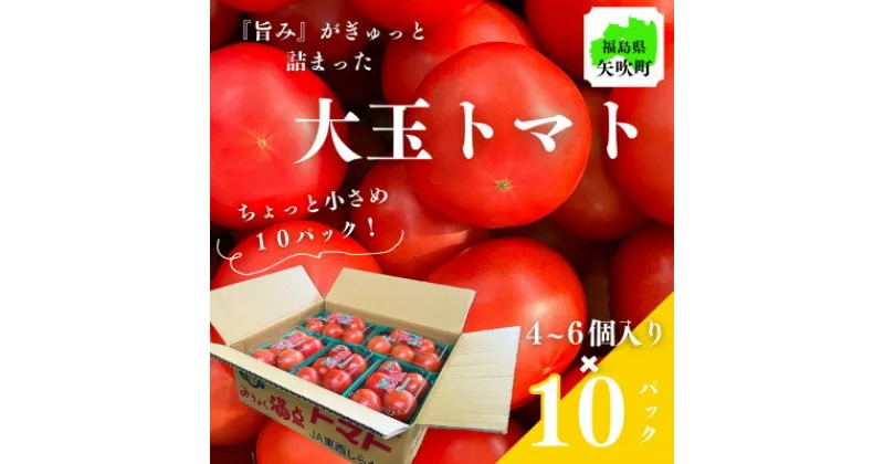 【ふるさと納税】ミネラル豊富な畑から採れた大玉だけどちょっと小ぶりなトマト!【4～6個入り×10パック】【配送不可地域：離島・沖縄県】【1525332】