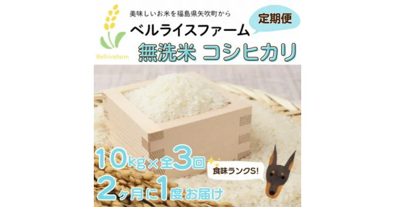 【ふるさと納税】【2ヵ月毎定期便】農家直送 ベルライスファームのコシヒカリ無洗米10kg1.9ミリ食味ランクS全3回【4055590】