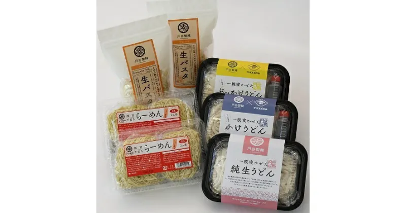 【ふるさと納税】 生麺5種セット（純生うどん、かけうどん、ぶっかけうどん、生パスタ、らーめん）