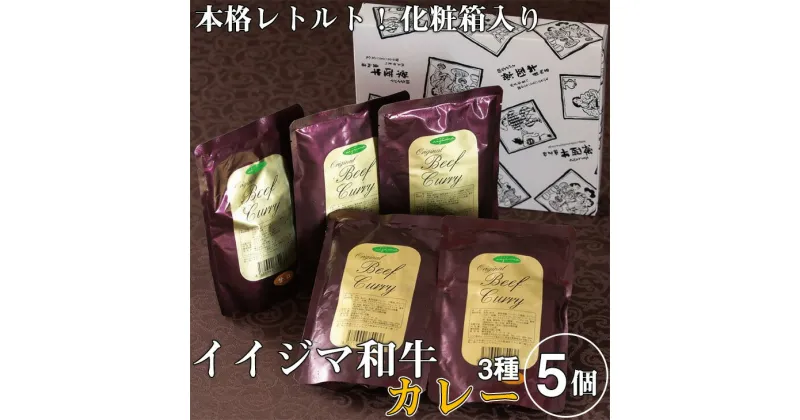 【ふるさと納税】【レビューキャンペーン】＼最短翌日〜5営業日以内発送／レトルトカレー ご当地カレー イイジマ和牛カレー 3種 5個入り 11000円 化粧箱 ギフト 甘口 中辛 辛口 高級 黒毛和牛 手土産 プレゼント 食べ物 食品 カレー ギフト対応 茨城県 水戸市（DU-16）