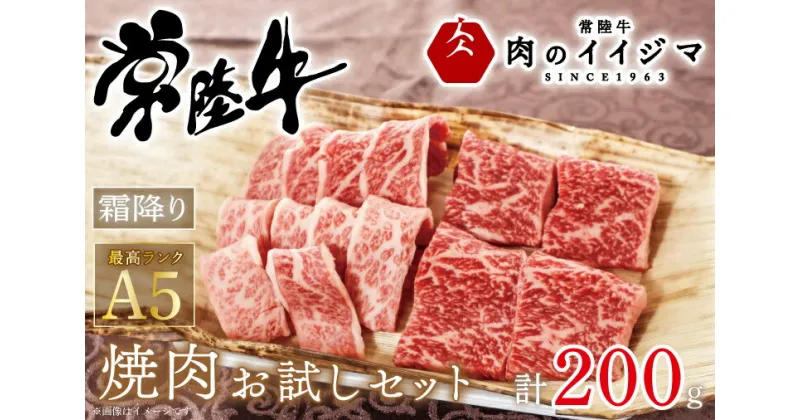 【ふるさと納税】【レビューキャンペーン】焼肉 焼き肉 お試し セット ギフト 2種類 常陸牛 霜降り お試しセット もも厚切り カルビ 常陸牛A5焼肉お試しセット 200g プレゼント バーベキュー BQQ 黒毛和牛 国産牛 ふるさと納税 ギフト対応 【肉のイイジマ】（DU-47）