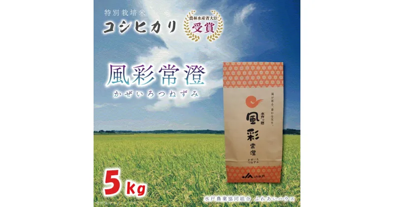 【ふるさと納税】【令和6年産】特別栽培米コシヒカリ「風彩常澄」5kg 【最高 ランク 特A コシヒカリ 水戸市 オリジナル ブランド 農林水産省大臣賞受賞 減農薬 減化学肥料 栽培 ふっくら 美味しい お米 ご飯】（FC-101）