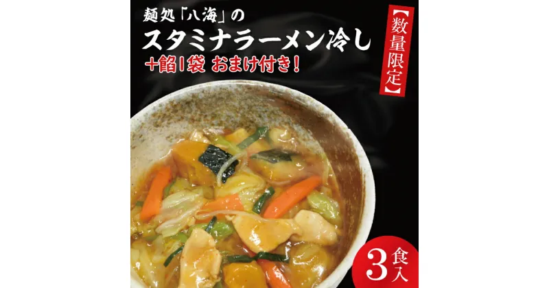 【ふるさと納税】【レビューキャンペーン】【日時指定必須】麺処「八海」のスタミナラーメン冷し（3食入り）【数量限定】+餡1袋 おまけ付き！【ラーメン 麺 スタミナ 冷やし ラーメン ご当地ラーメン ご当地グルメ 茨城県 水戸市】（FF-6）