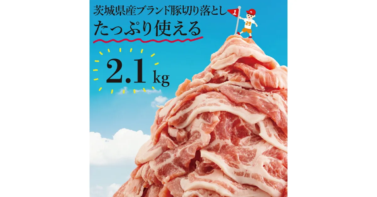 【ふるさと納税】【数量限定】茨城県ブランド豚切り落とし2.1kg (300g×7p)【肉 豚肉 切り落とし 小分け 真空 真空パック 茨城県産 肉料理 肩ロース ウデ モモ バラ 水戸市 水戸】（EC-4）