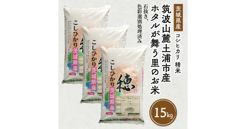 【ふるさと納税】令和6年産 筑波山麓ホタルの里 厳選米 コシヒカリ15kg　透き通った大粒米 | 多数入荷する当地産米の中から、厳選した生産者のお米をお届けいたします ※離島への配送不可　※2024年9月上旬～2025年8月上旬頃より順次発送予定