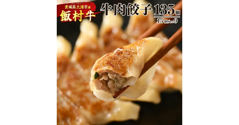 【ふるさと納税】牛肉餃子　135個（15個入り×9） ｜ 餃子 ギョウザ ぎょうざ 冷凍 冷凍食品 蒸し焼き 簡単調理 お弁当 おかず おつまみ 惣菜 肉 牛肉 和牛 ビーフ※着日指定不可※離島への配送不可